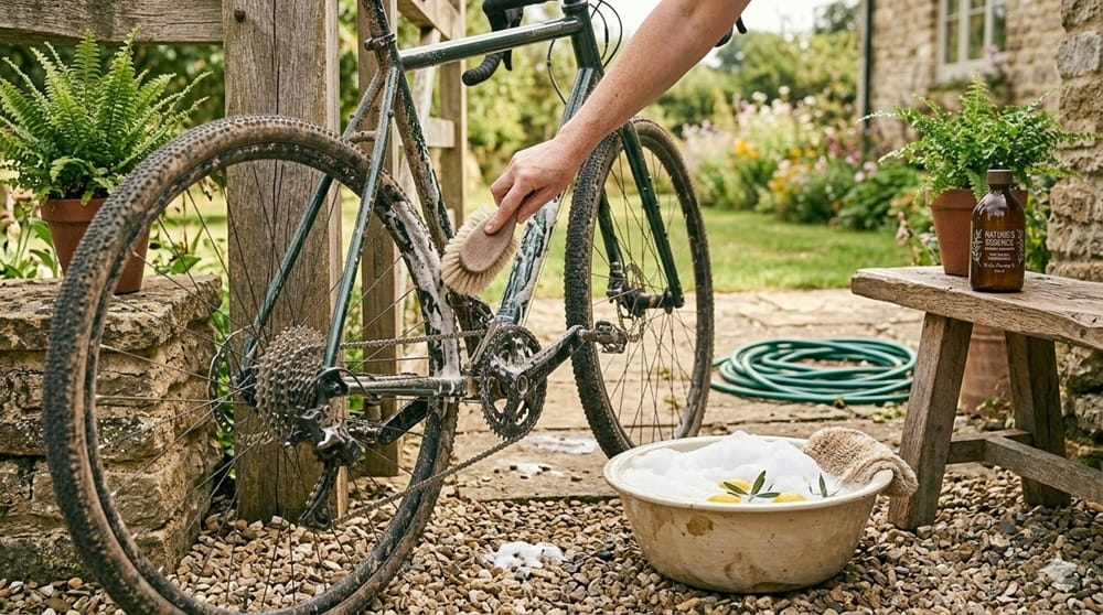 lavaggio bicicletta con shampoo diluito metodo eco